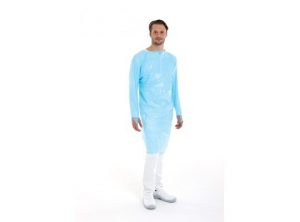 Schort CPE met lange mouwen geruwd blauw pak 20 stuks
