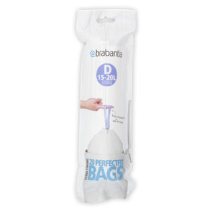 Afvalzak 45 x57 cm Wit met trekbandsluiting 20 L Brabantia D ds 12x20