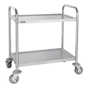 Serveerwagen RVS 2 plateaus 93(h) X 86(b) cm